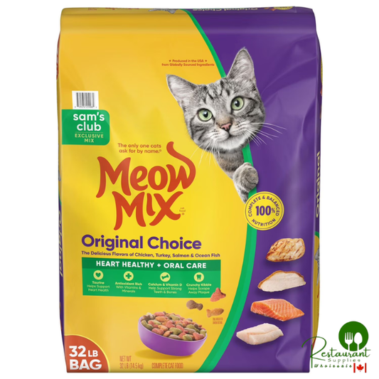 Meow Mix, Original Choice Flavor Adult Dry Cat Food, Heart Healthy & Oral Care Formula, 32 lbs.