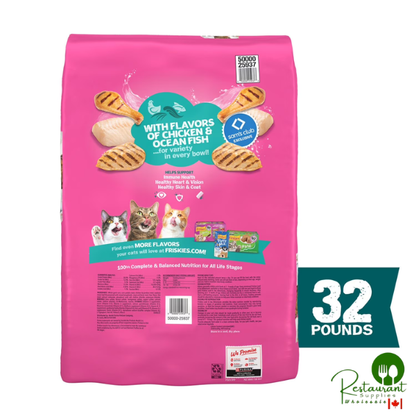 Friskies Land & Sea Adventures, Chickn and Ocean Fish Flavored, Adult Dry Cat Food, 32 lbs.