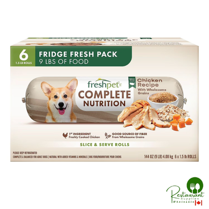 Freshpet Complete Nutrition Chicken Recipe Fresh Dog Food, 1.5 lb Rolls, 6 ct.