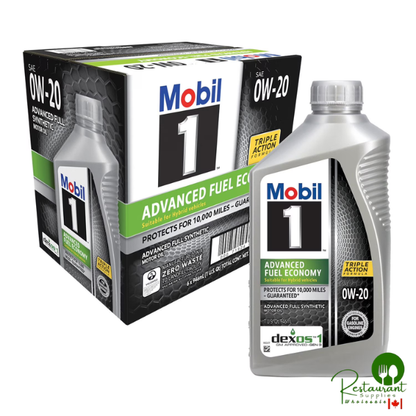 Mobil 1 0W-20 Advanced Fuel Economy Motor Oil 6 pack, 1-quart bottles