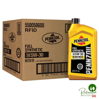 Pennzoil Full Synthetic 5W-30 Motor Oil 6 Pack/ 1 Quart Bottles