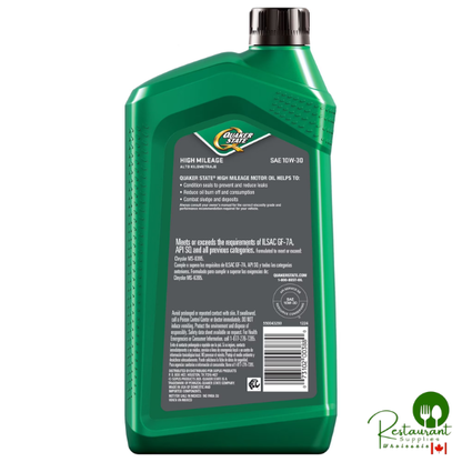 Quaker State High Mileage SAE 10W-30 Motor Oil 6-pack/1 quart bottles