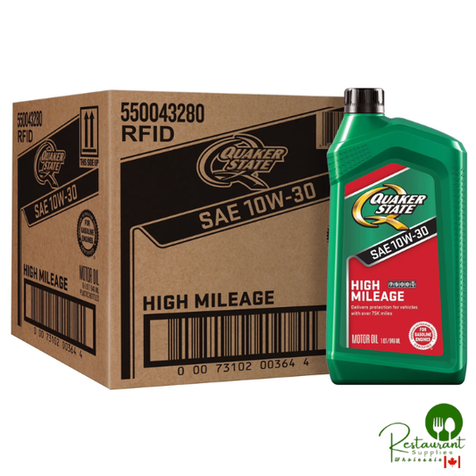 Quaker State High Mileage SAE 10W-30 Motor Oil 6-pack/1 quart bottles
