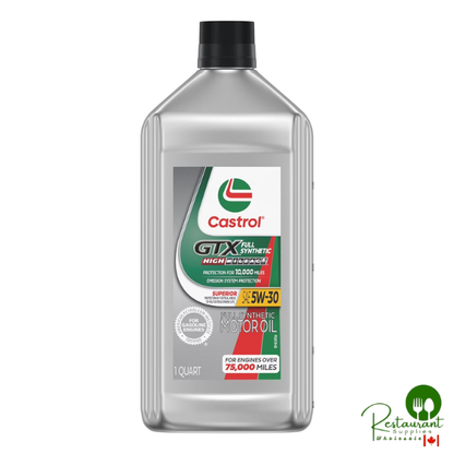 Castrol GTX Full Synthetic High Mileage Motor Oil 5W-30, 6 pack, 1 US qt bottles