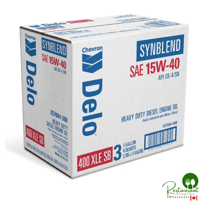 Delo 400 XLE SB Synthetic Blend SAE 15W-40 Heavy-Duty Diesel Motor Oil 1 Gallon (3 Pack)