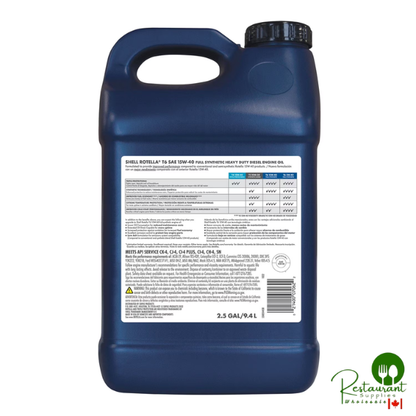 ROTELLA T6 FULL SYNTHETIC 15W40 MOTOR OIL, 2 / 2.5 GALLON CASE