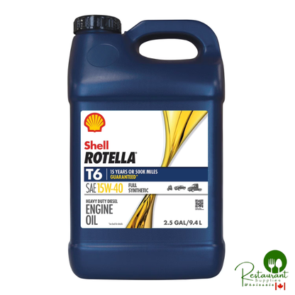 ROTELLA T6 FULL SYNTHETIC 15W40 MOTOR OIL, 2 / 2.5 GALLON CASE