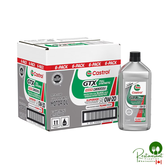 Castrol GTX Full Synthetic High Mileage Motor Oil 0W-20, 6 pack, 1 US qt bottles