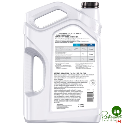 Shell Rotella T4 Triple Protection 10W-30 Diesel Engine Oil, 3*1 Gallon