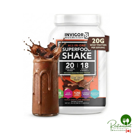 INVIGOR8 Superfood Grass Fed Whey Protein Isolate Shake Chocolate Brownie