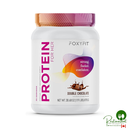 FoxyFit Protein for Her, Double Chocolate Whey Protein Powder 1.9lbs