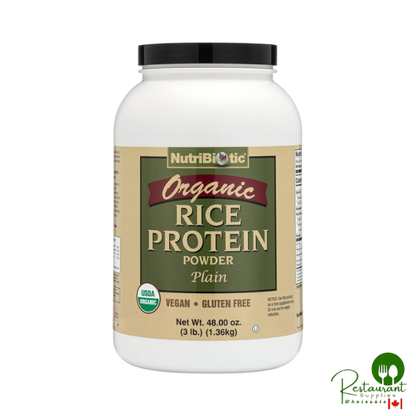 NutriBiotic Certified Organic Rice Protein Plain, 3 Pound