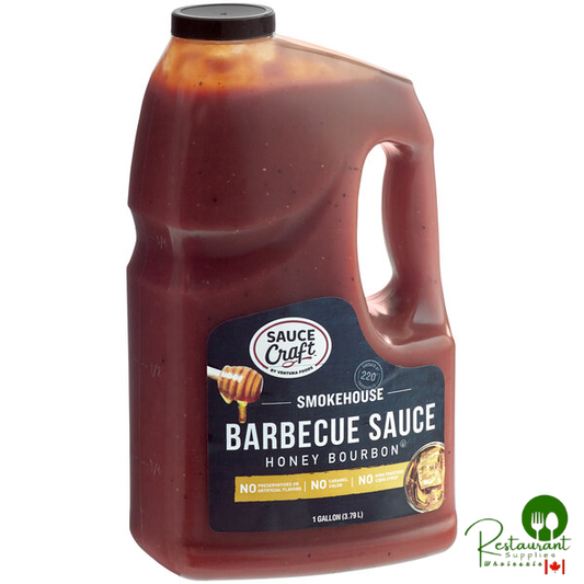 Sauce Craft Honey Bourbon BBQ Sauce 1 Gallon - 2/Case