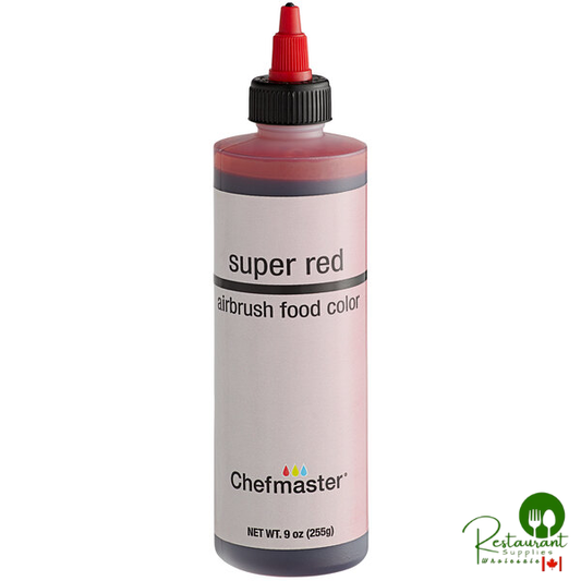 Chefmaster 9 oz. Super Red Airbrush Color - 12/Case