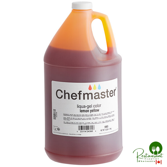 Chefmaster 1 Gallon Lemon Yellow Liqua-Gel Food Coloring