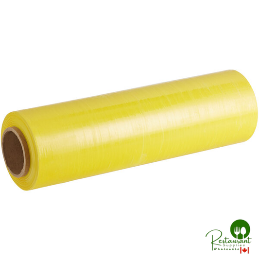 Western Plastics 18" x 1,500' 80 Gauge Yellow Tint Stretch Wrap / Hand Film YEL18 - 4/Case