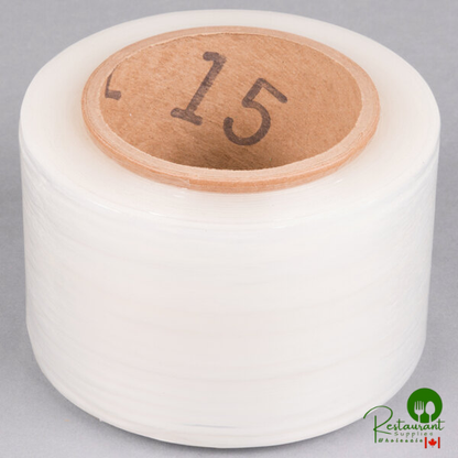 Western Plastics 3" x 1,000' 80 Gauge Stretch Banding Film / Pallet Wrap / Stretch Film SBF08 - 18/Case