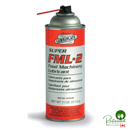 L0145-063 LUBRIPLATE SUPER FML-2 USP White Mineral-Oil Based Food Grade Spray Grease – CASE OF 12 – 11oz AEROSOL CANS