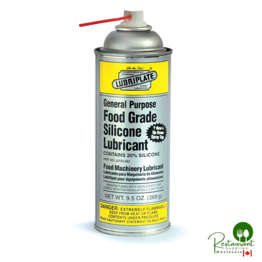 L0723-063-S LUBRIPLATE GENERAL PURPOSE FOOD GRADE SILICONE LUBRICANT AEROSOL, PACKAGING & MOLD RELEASE AGENT – 9.5oz AEROSOL CAN (single)