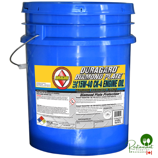 Duragard Diamond Plate CK-4 15W40 Premium Low Emissions, 10.0 TBN Synthetic Blend – API Certified CK-4/SN, – 5 GALLON PAIL