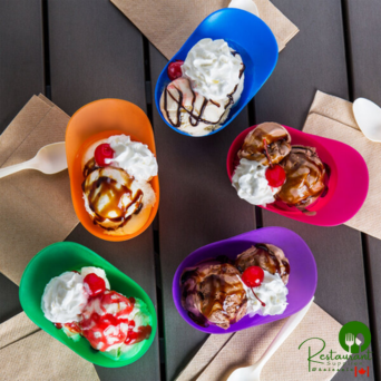 8 oz. Assorted Color Mini Baseball Helmet Ice Cream / Snack Bowl - 300/Case