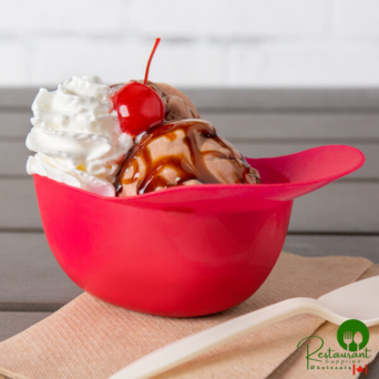 8 oz. Red Mini Baseball Helmet Ice Cream / Snack Bowl - 300/Case