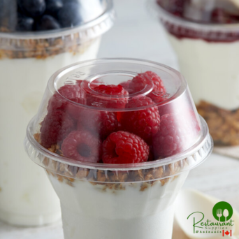 Dome PET Lid without Hole for Parfait Cups - 500/Case
