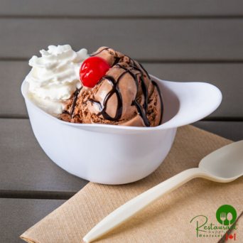 8 oz. White Mini Baseball Helmet Ice Cream / Snack Bowl - 300/Case
