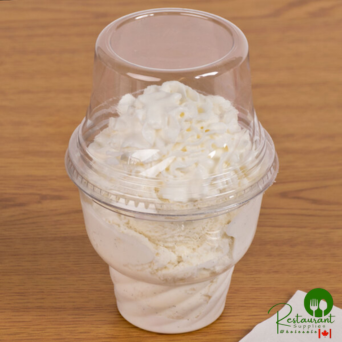 Fabri-Kal Indulge DLDE16/24TNH Clear Tall Dome PET Lid for 5 oz., 8 oz., and 12 oz. Sundae Cups - No Hole - 1,008/Case