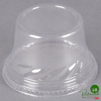 Fabri-Kal Indulge DLDE16/24TNH Clear Tall Dome PET Lid for 5 oz., 8 oz., and 12 oz. Sundae Cups - No Hole - 1,008/Case