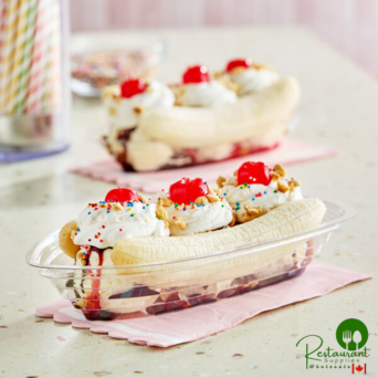 12 oz. Clear Plastic Banana Split Boat By Prime - 500/Case