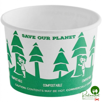 8 oz. Compostable Paper Food Cup with Tree Design By Prime - 500/Case