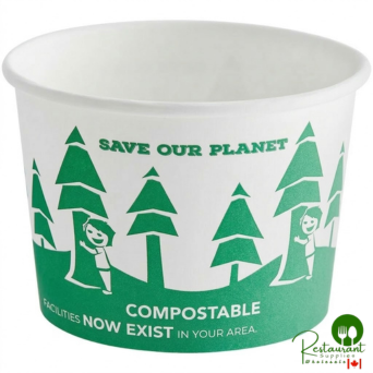 16 oz. Compostable Paper Food Cup with Tree Design By Prime - 500/Case