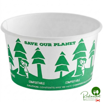 12 oz. Compostable Paper Food Cup with Tree Design By Prime - 500/Case