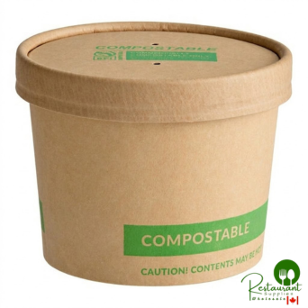12 oz. Kraft Paper Food Cup with Vented Lid By Prime - 250/Case