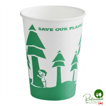 32 oz. Compostable Paper Food Cup with Tree Design By Prime - 500/Case