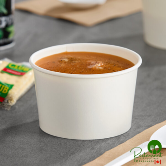 8 oz. White Double Poly-Coated Paper Food Cup By Prime - 1,000/Case