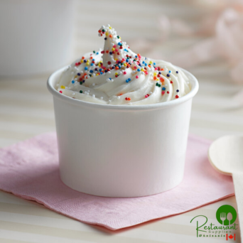 4 oz. White Paper Frozen Yogurt / Food Cup By Prime - 1,000/Case
