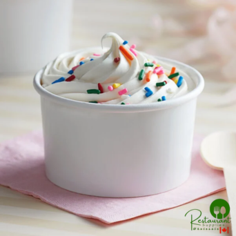 6 oz. White Paper Frozen Yogurt / Food Cup By Prime - 1,000/Case