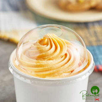 8 / 12 oz. Clear Round Dome Frozen Yogurt Lid With No Hole By Prime - 1,000/Case