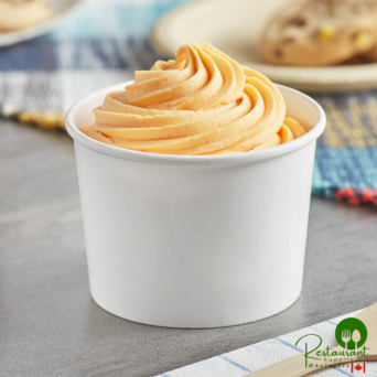 8 oz. White Paper Frozen Yogurt / Food Cup By Prime - 1,000/Case