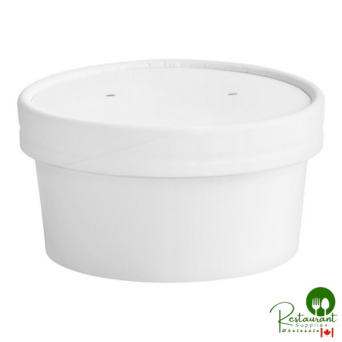 6 oz. White Double Poly-Coated Paper Food Cup with Vented Paper Lid By Prime - 250/Case