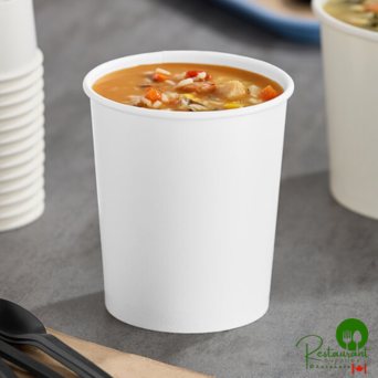 32 oz. White Double Poly-Coated Paper Food Cup By Prime - 500/Case