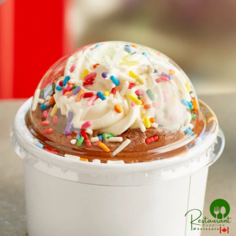 6 oz. Clear Round Dome Frozen Yogurt Lid With No Hole By Prime - 1,000/Case