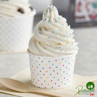 4 oz. Polka Dot Paper Frozen Yogurt / Food Cup By Prime - 1,000/Case