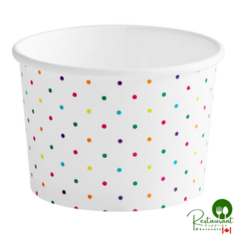 4 oz. Polka Dot Paper Frozen Yogurt / Food Cup By Prime - 1,000/Case