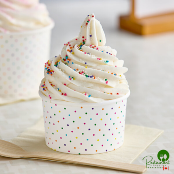 6 oz. Polka Dot Paper Frozen Yogurt / Food Cup By Prime - 1,000/Case