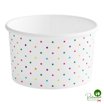 6 oz. Polka Dot Paper Frozen Yogurt / Food Cup By Prime - 1,000/Case