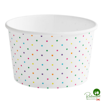 8 oz. Polka Dot Paper Frozen Yogurt / Food Cup By Prime - 1,000/Case