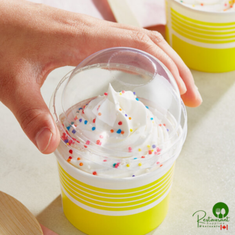 4 oz. Clear Round Dome Frozen Yogurt Lid with No Hole By Prime - 1,000/Case